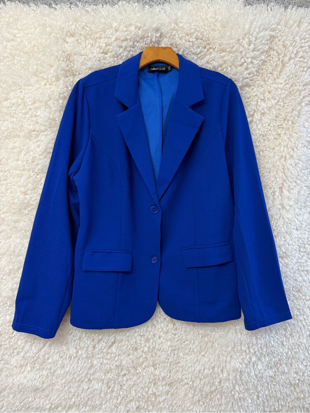 Classic Royal Blue Single-Breasted Women's Blazer